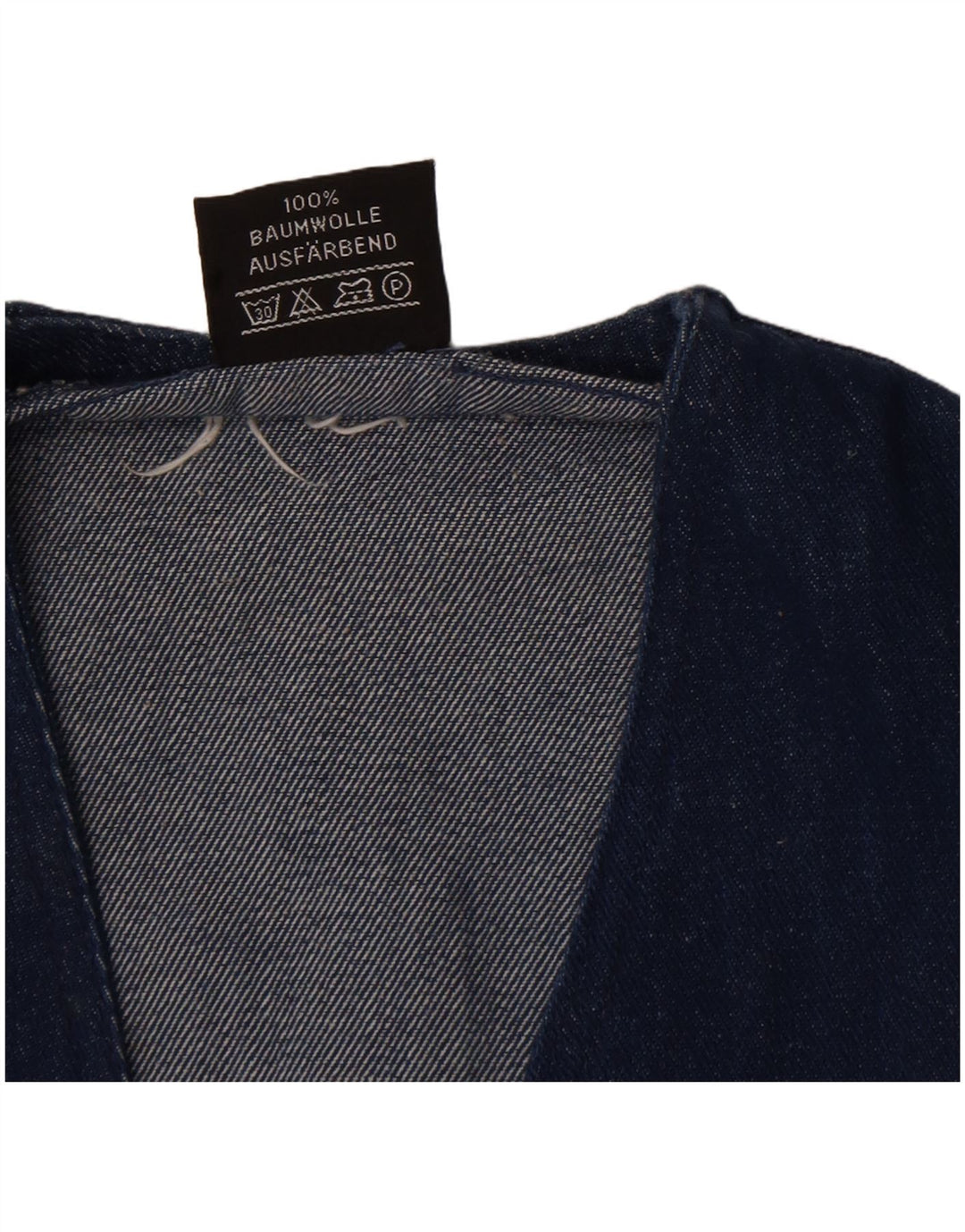Vintage Mens Denim Waistcoat Medium Blue Cotton