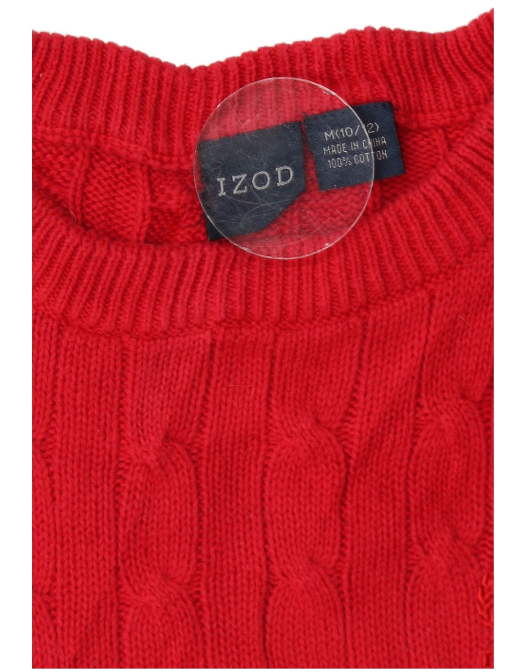 Izod Womens Boat Neck Jumper Sweater US 10/12 Medium Red Cotton