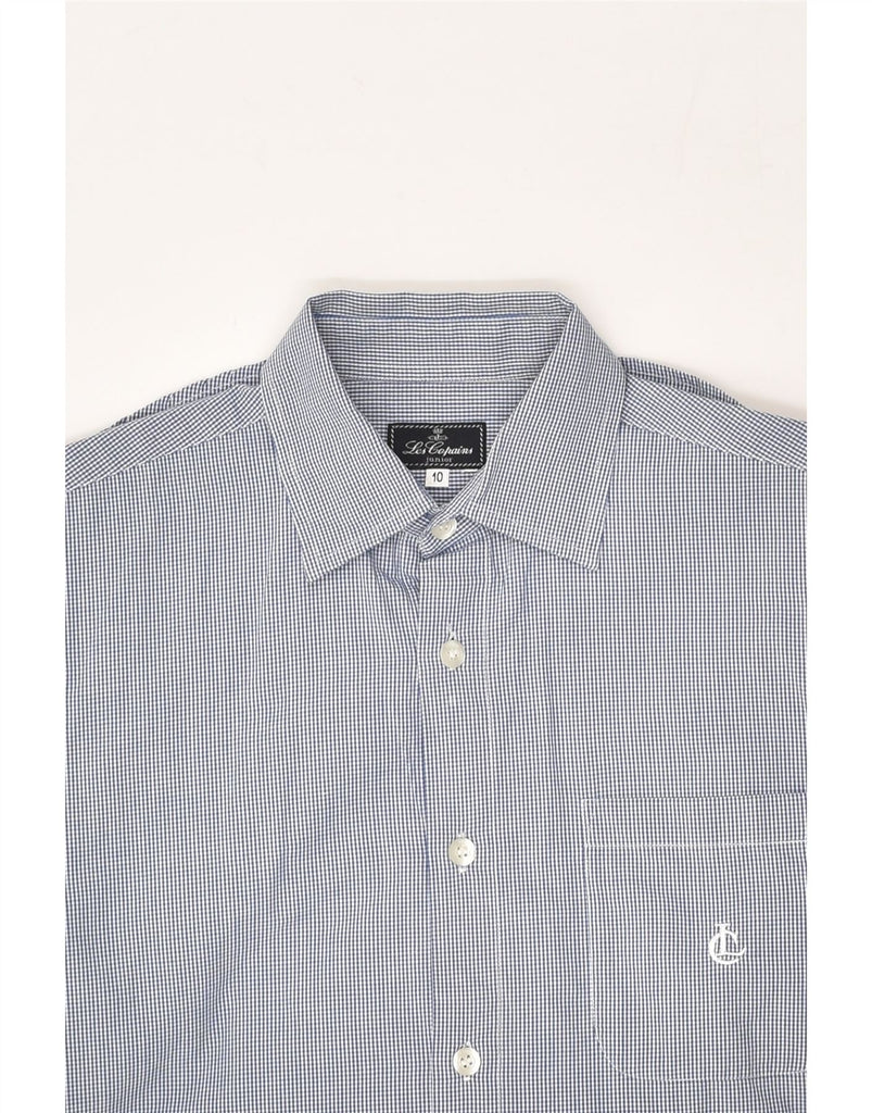 LES COPAINS Boys Short Sleeve Shirt 9-10 Years Navy Blue Check | Vintage Les Copains | Thrift | Second-Hand Les Copains | Used Clothing | Messina Hembry 