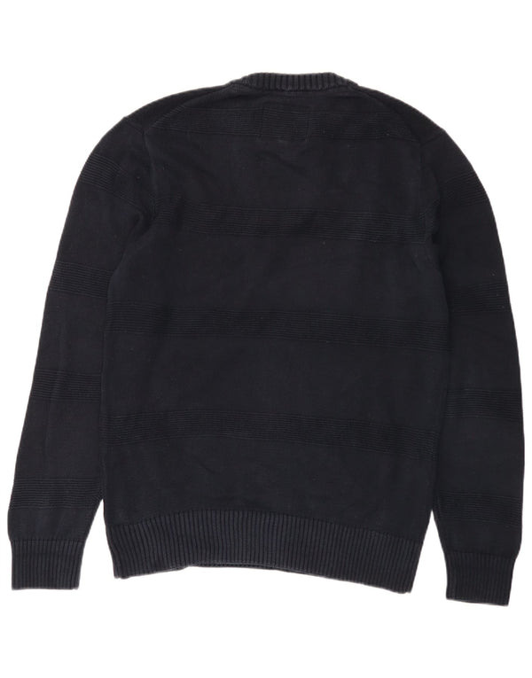 Howick Mens Crew Neck Jumper Sweater Medium Navy Blue Cotton