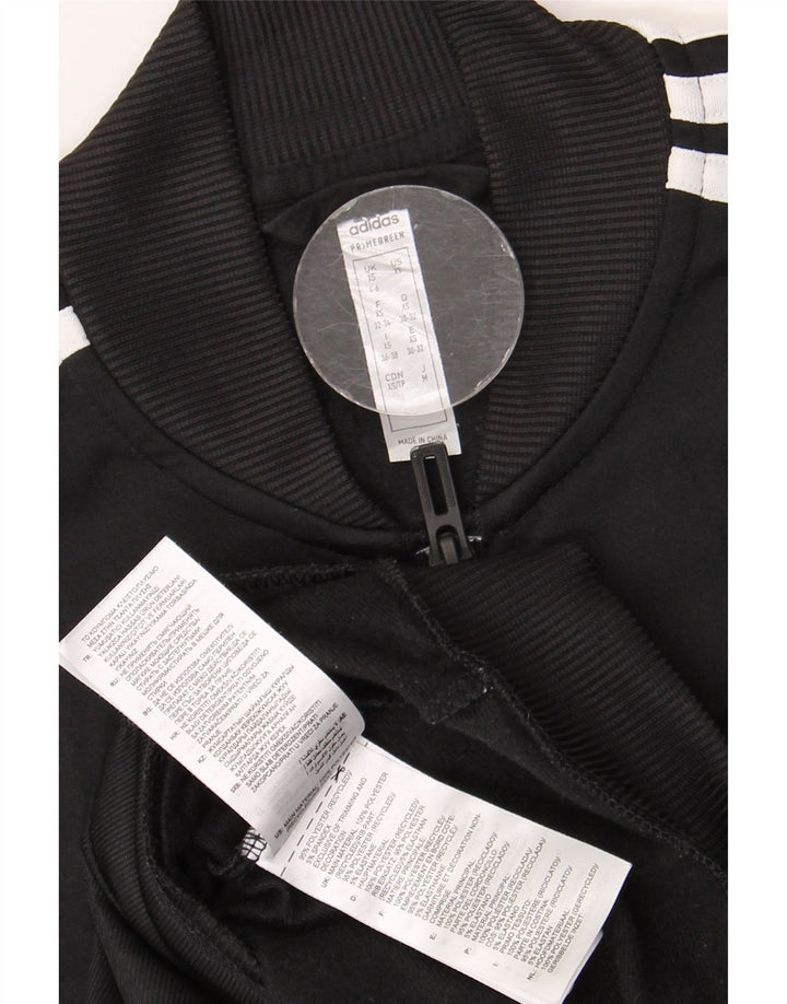 ADIDAS Womens Tracksuit Top Jacket UK 4/6 XS Black Polyester