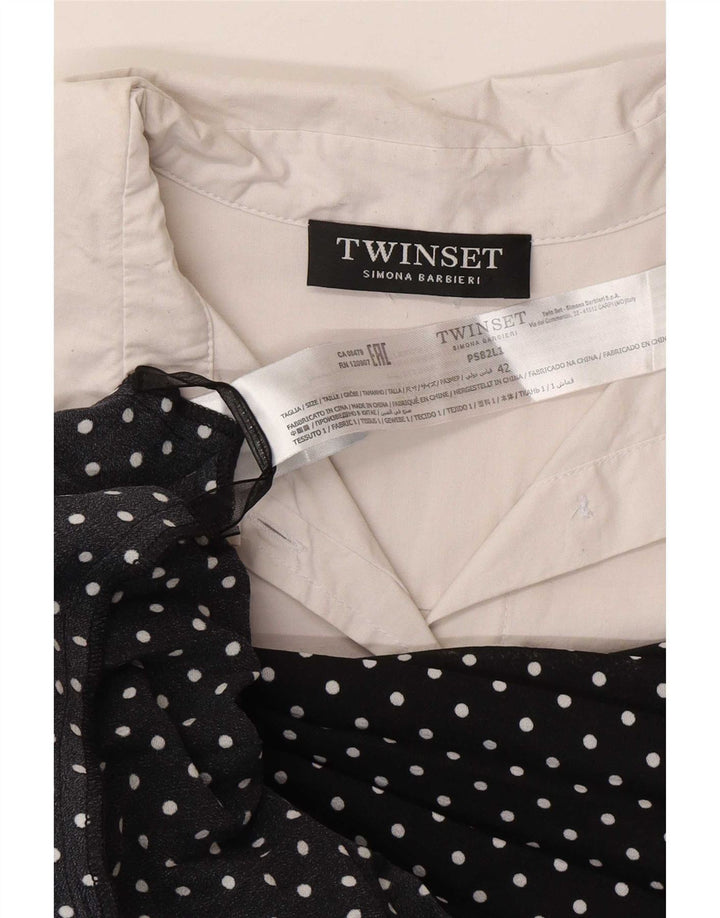 Simona Barbieri Womens Twinset Maxi Dress IT 42 Medium Black Polka Dot