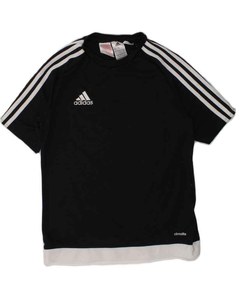 ADIDAS Boys Climalite T-Shirt Top 13-14 Years Black Polyester | Vintage Adidas | Thrift | Second-Hand Adidas | Used Clothing | Messina Hembry 