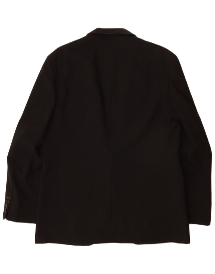 Vintage Mens 1 Button Blazer Jacket EU 50 Large Black New Wool