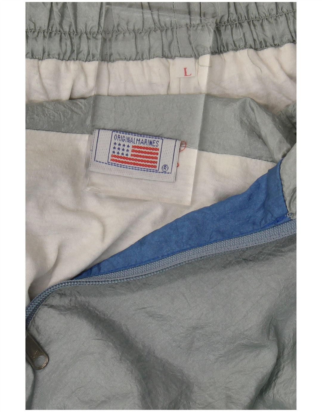 Vintage Mens Full Tracksuit Large  Grey Colourblock Nylon