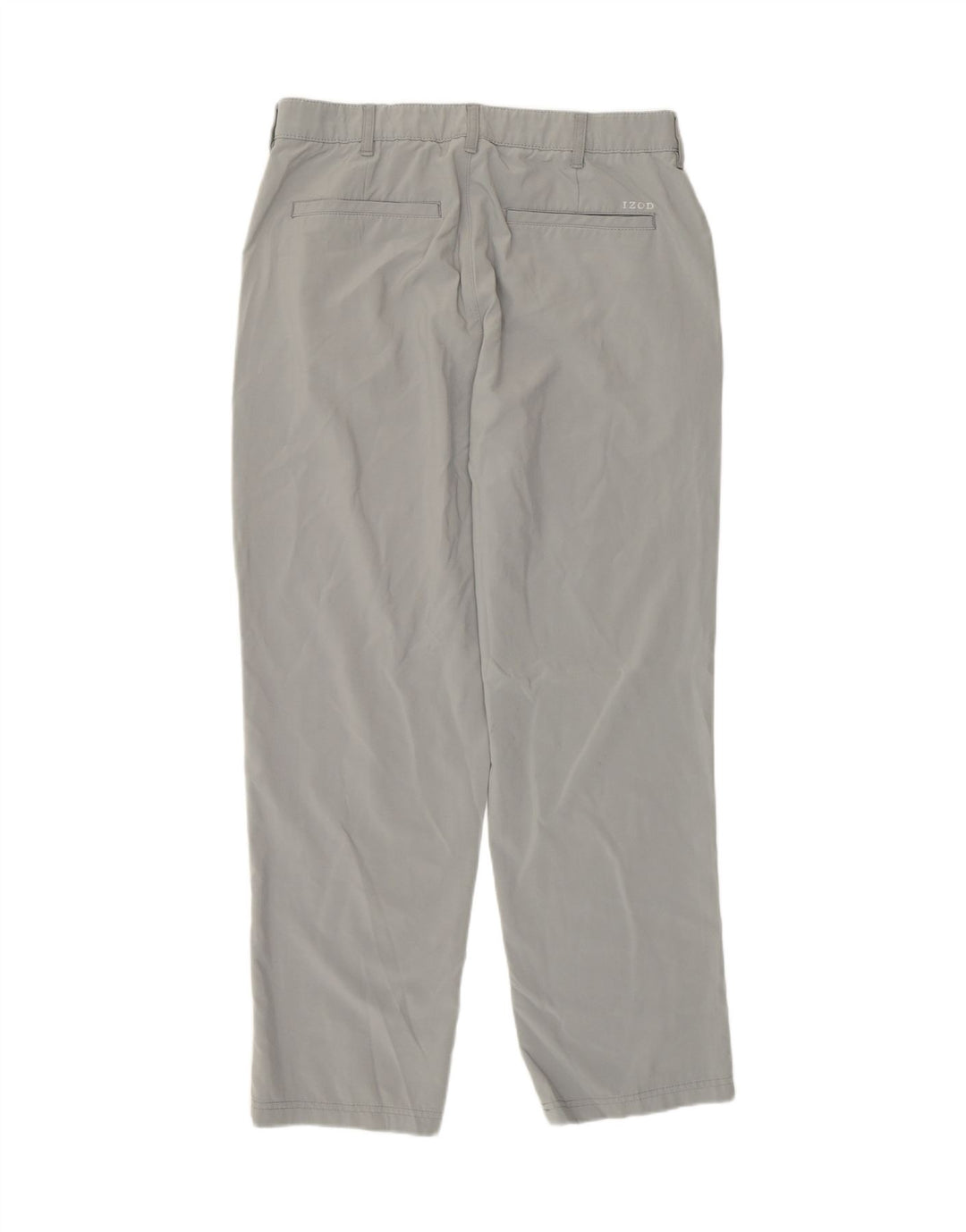 Izod Mens Chino Trousers W34 L30 Grey Polyester