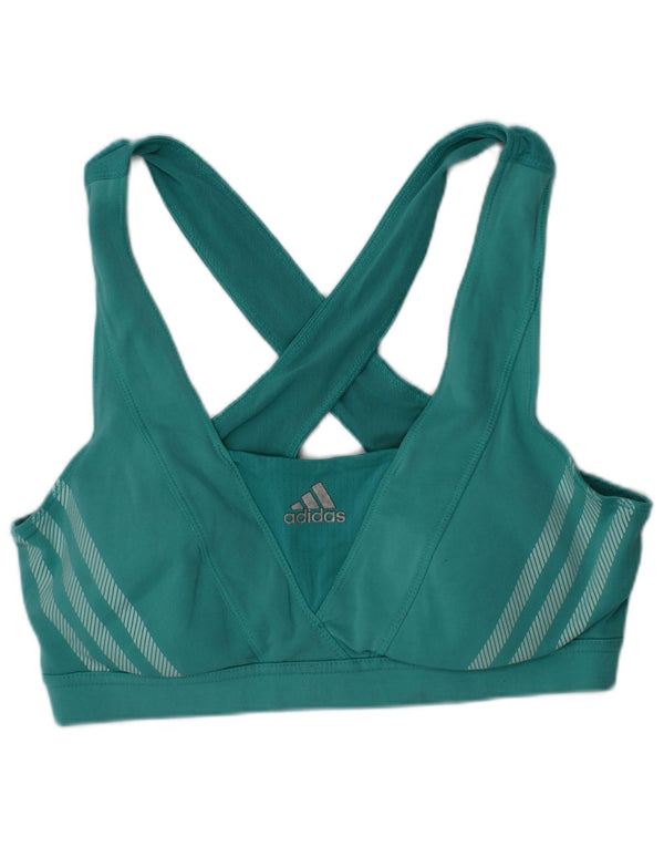 Adidas Womens Climacool Padded Sport Bra Top UK 14 Medium Turquoise Sports