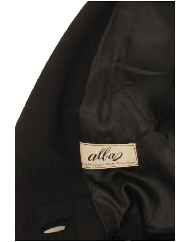 VINTAGE Womens Overcoat IT 44 Medium Black