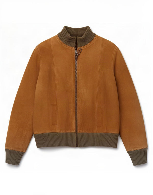 Vintage Mens Suede Bomber Jacket UK 34 XS Brown