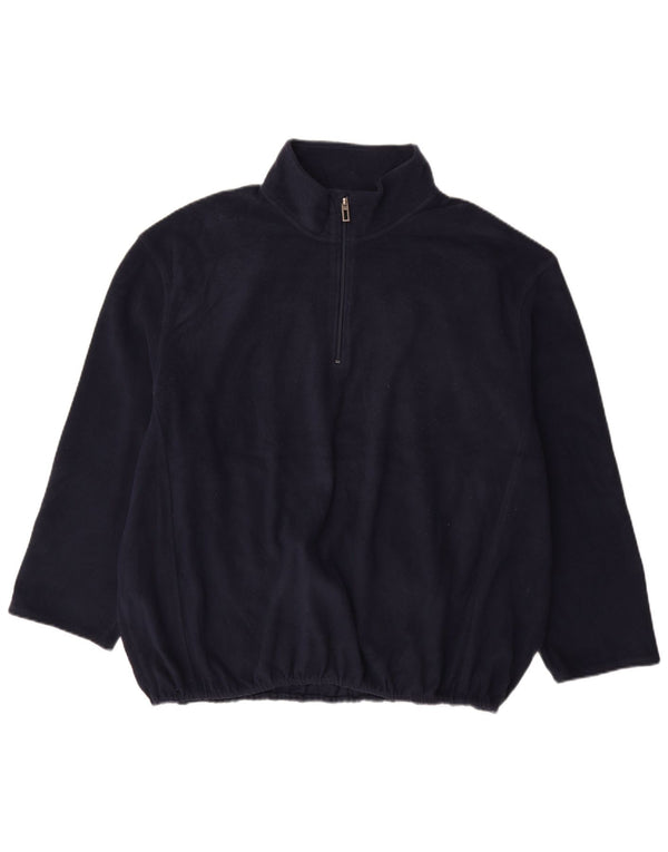 Canda Mens Zip Neck Fleece Jumper 3XL Navy Blue