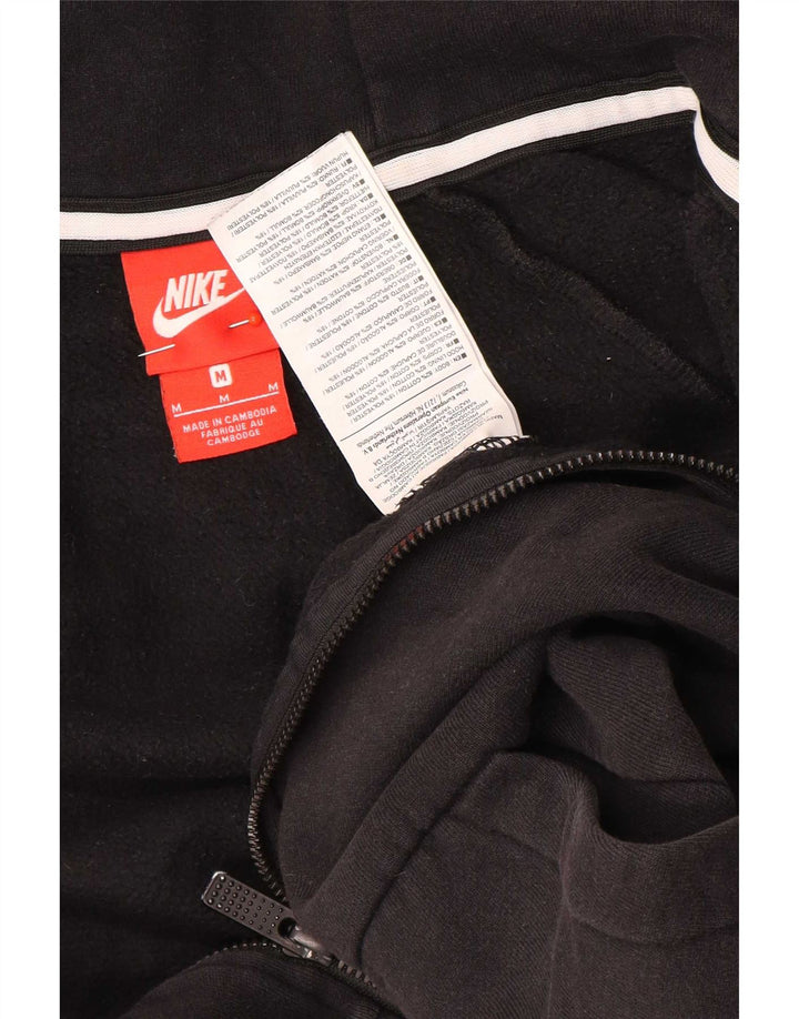 Nike Mens Zip Hoodie Sweater Medium Black Cotton