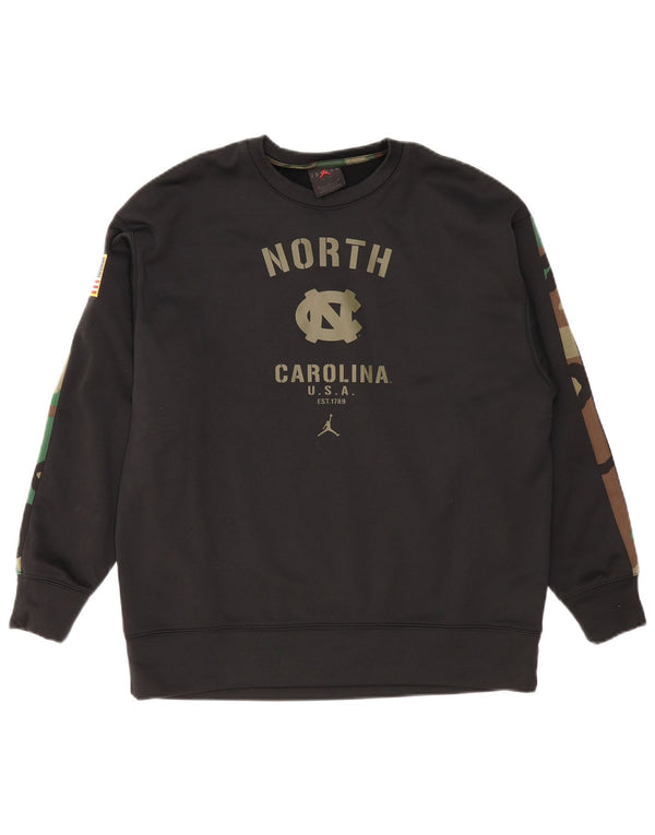 JORDAN Mens North Carolina Sweatshirt Jumper Medium Black Camouflage