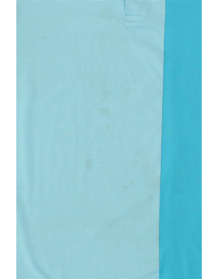 PUMA Mens Polo Shirt Medium Blue Pinstripe Polyester Vintage Puma and Second-Hand Puma from Messina Hembry 