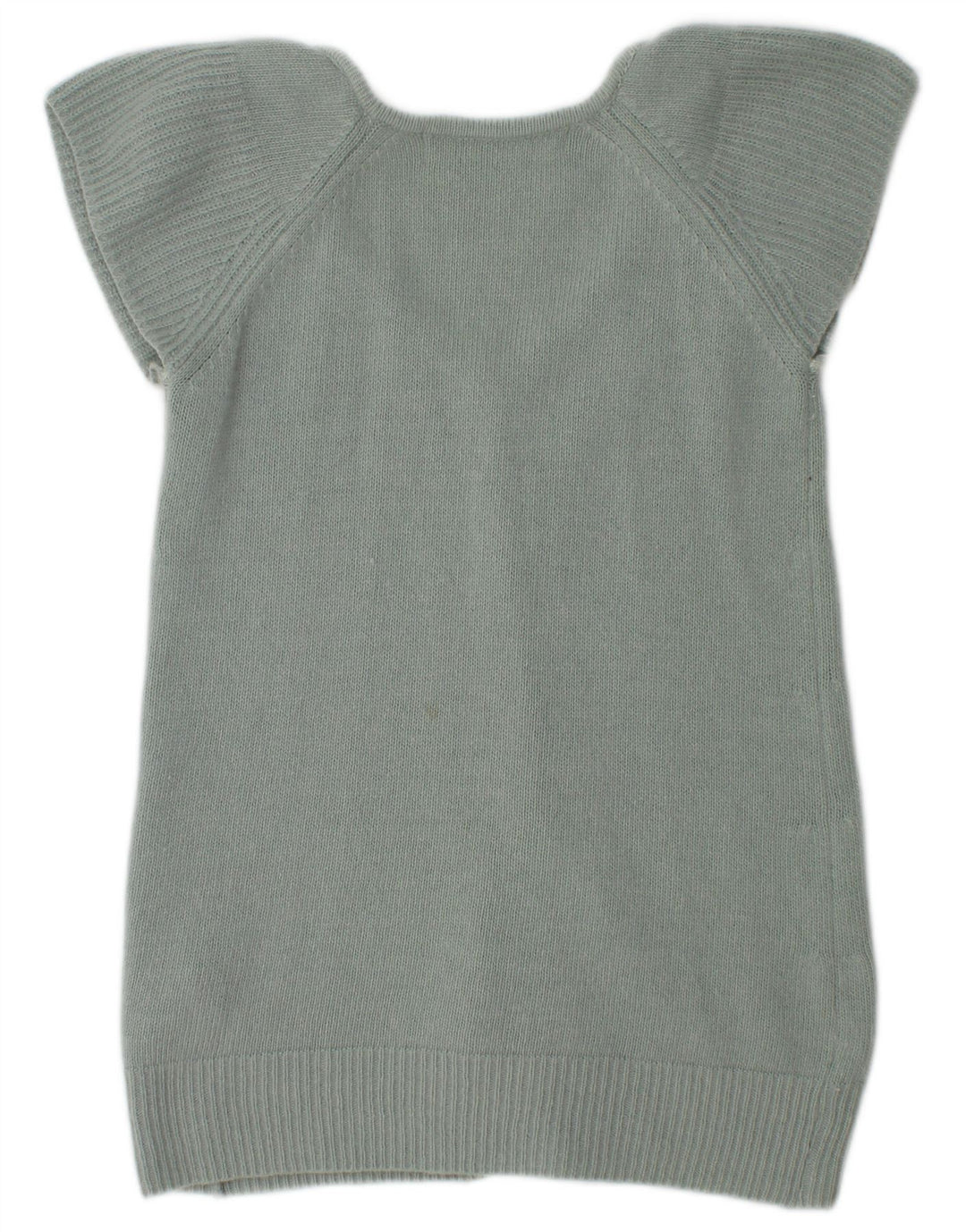 Zara Womens Short Sleeve Cardigan Sweater UK 12 Medium Green Wool