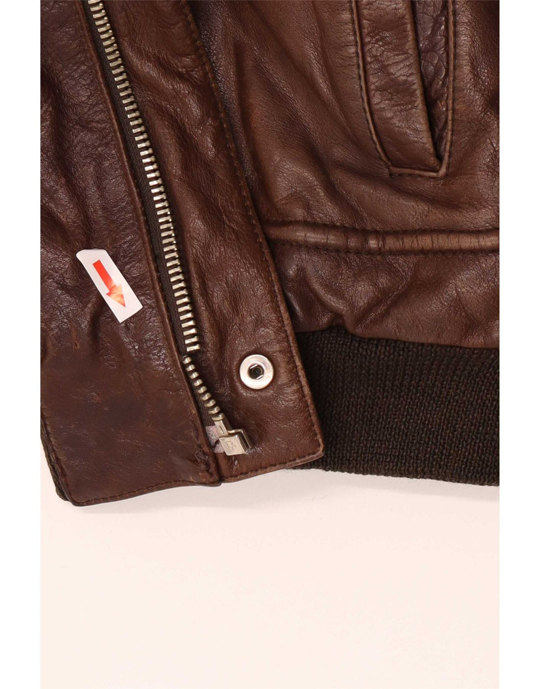 Vittorio Forti Mens Leather Flight Aviator Jacket IT 52 XL Brown