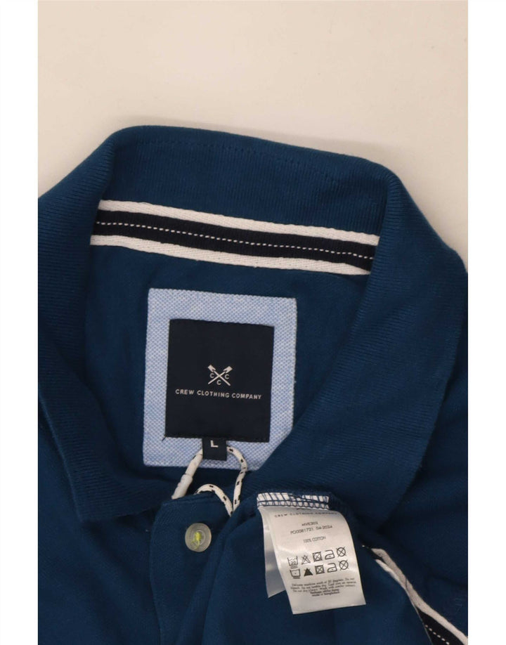 Crew Clothing Mens Polo Shirt Large Blue Cotton