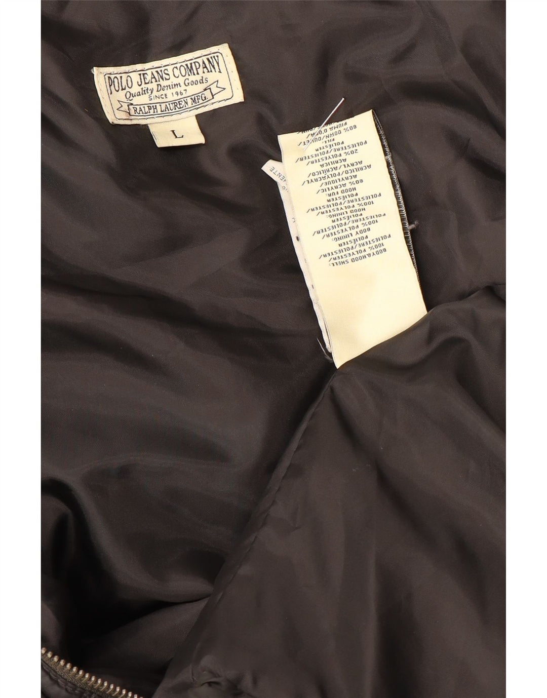 RALPH LAUREN Womens Padded Jacket UK 14 Large Black Polyester