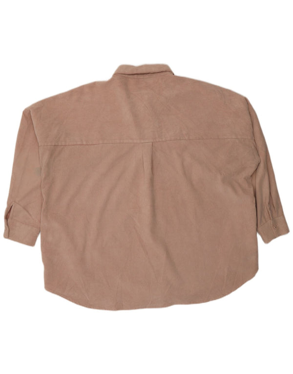 Zara Womens Oversized Corduroy Shirt UK 18 XL Pink