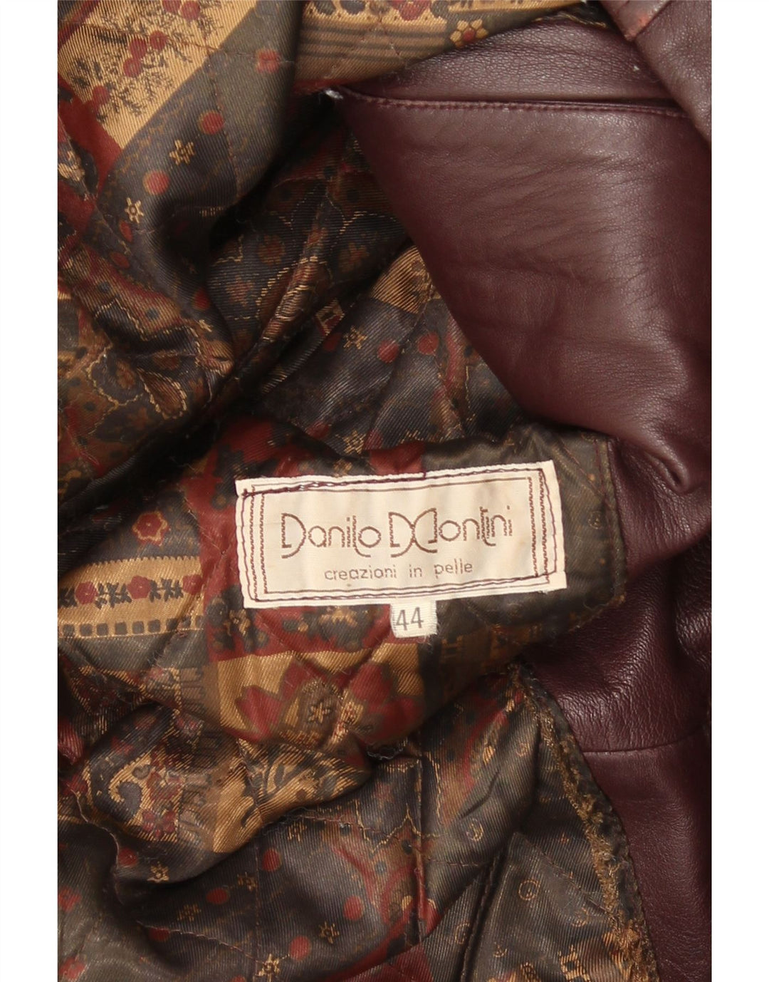 Vintage Womens Loose Fit Leather Coat IT 44 Medium Burgundy Leather