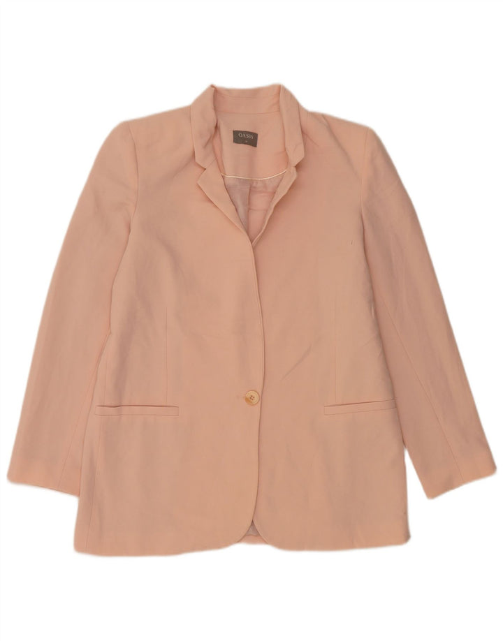 Oasis Womens 1 Button Blazer Jacket UK 10 Small Pink Polyester