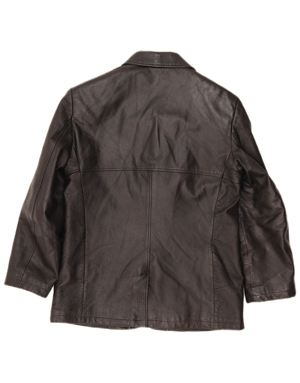 GB.PEDRINI Womens Leather Jacket IT 44 Medium Black Leather