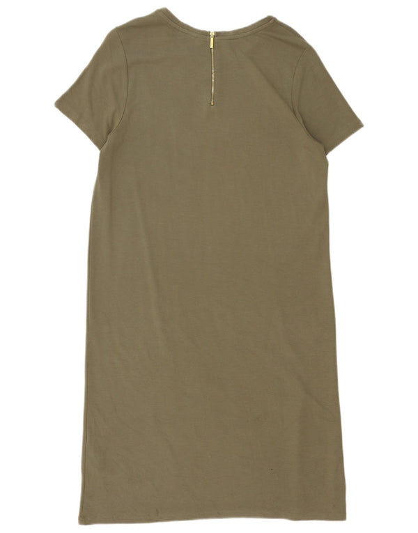 Tommy Hilfiger Womens T-Shirt Dress UK 16 Large Khaki Cotton