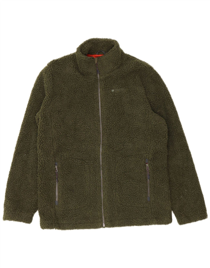 Mountain Warehouse Mens Fleece Jacket UK 38 Medium Khaki Polyester