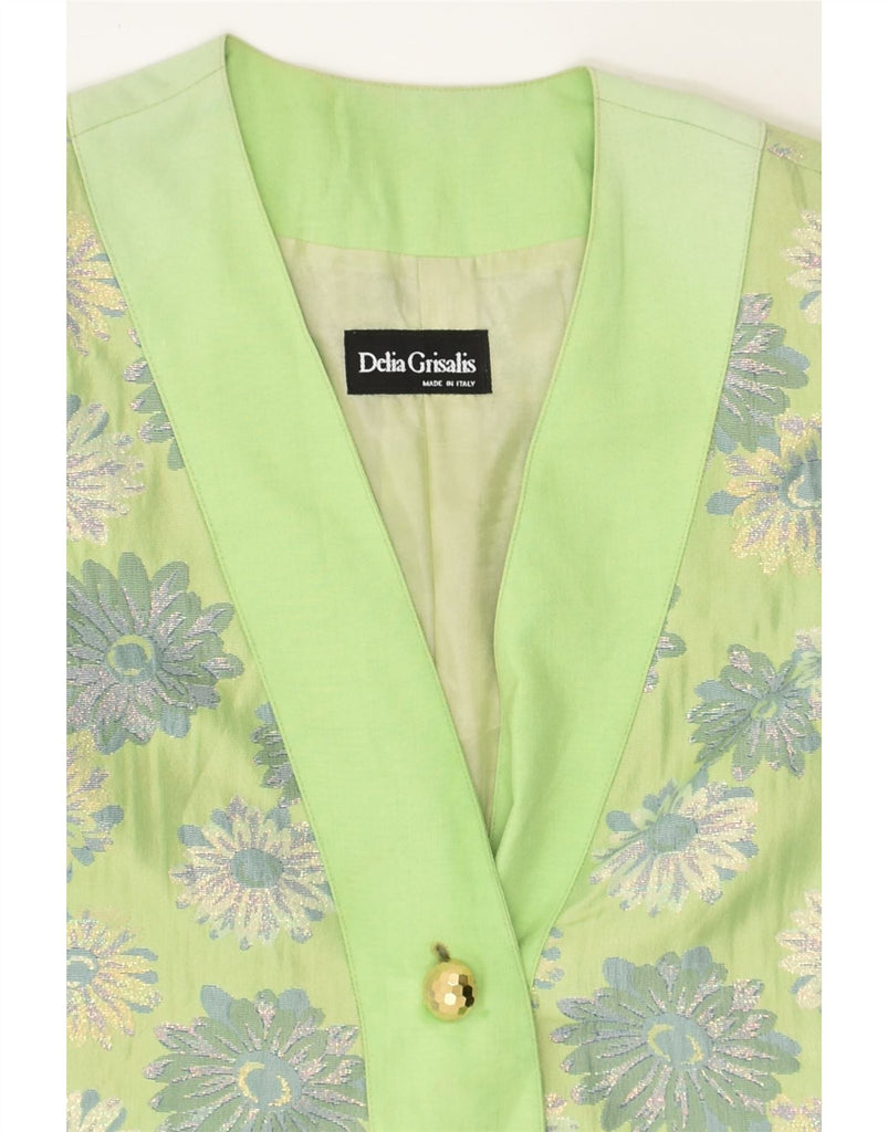 VINTAGE Womens 2 Button Short Sleeve Blazer Jacket IT 42 Medium Green | Vintage Vintage | Thrift | Second-Hand Vintage | Used Clothing | Messina Hembry 