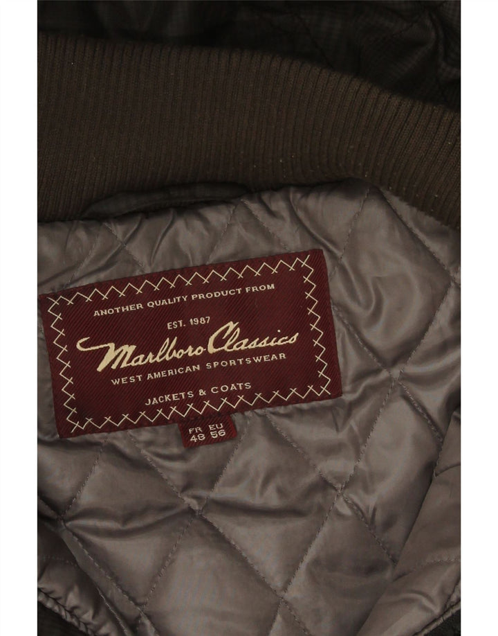 Marlboro Classics Mens Hooded Padded Jacket EU 56 3XL Grey Polyester