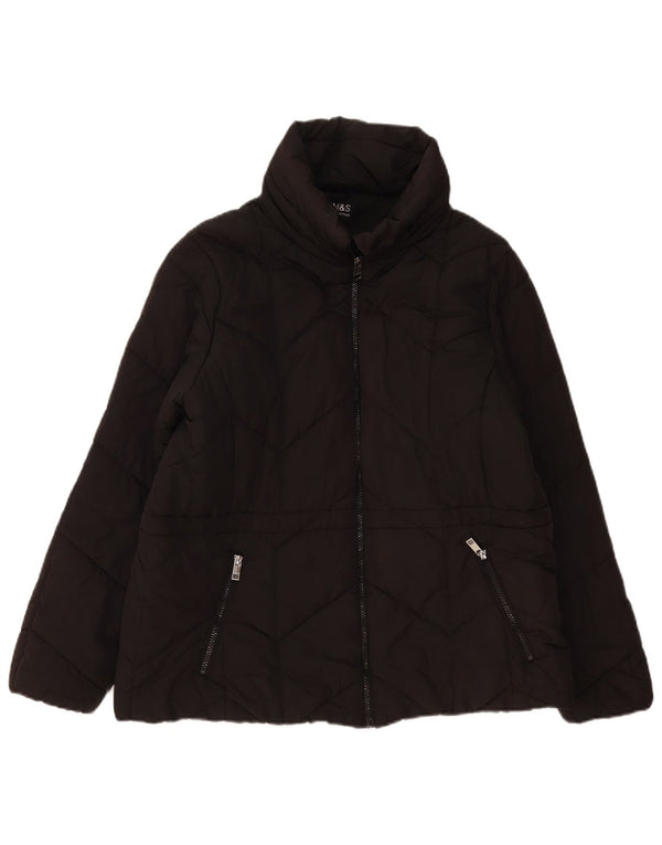 Marks & Spencer Womens Padded Jacket UK 18 XL Black Polyester