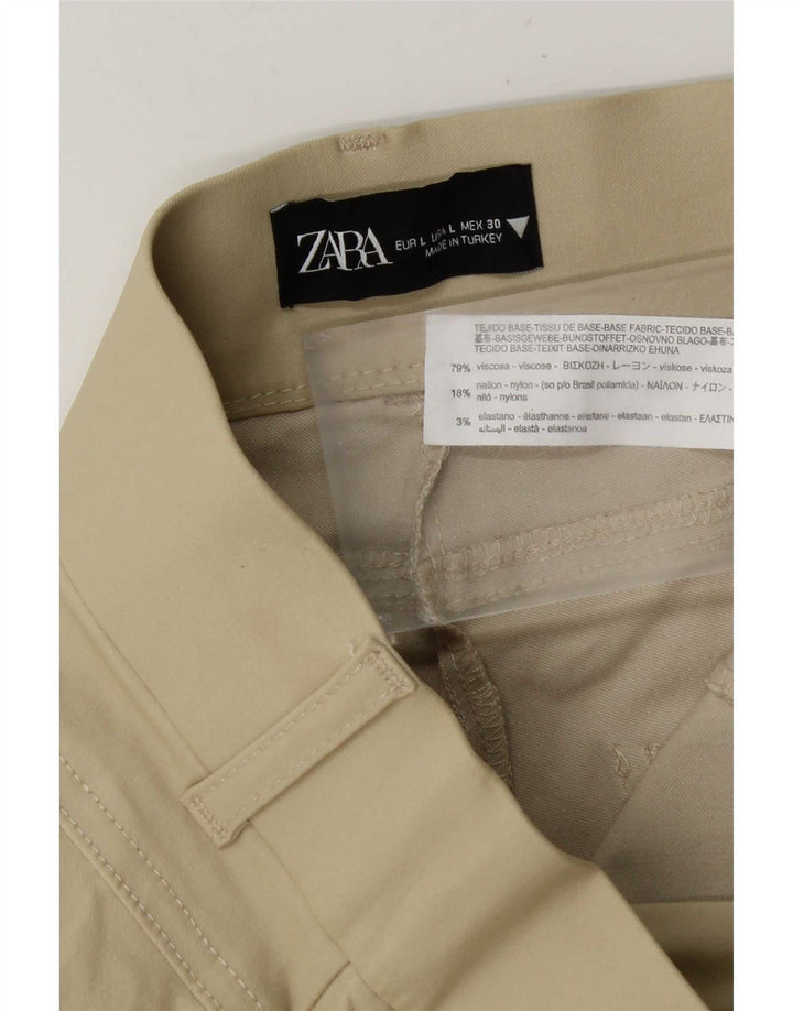 Zara Womens Bootcut Casual Trousers Large W30 L27 Beige Viscose