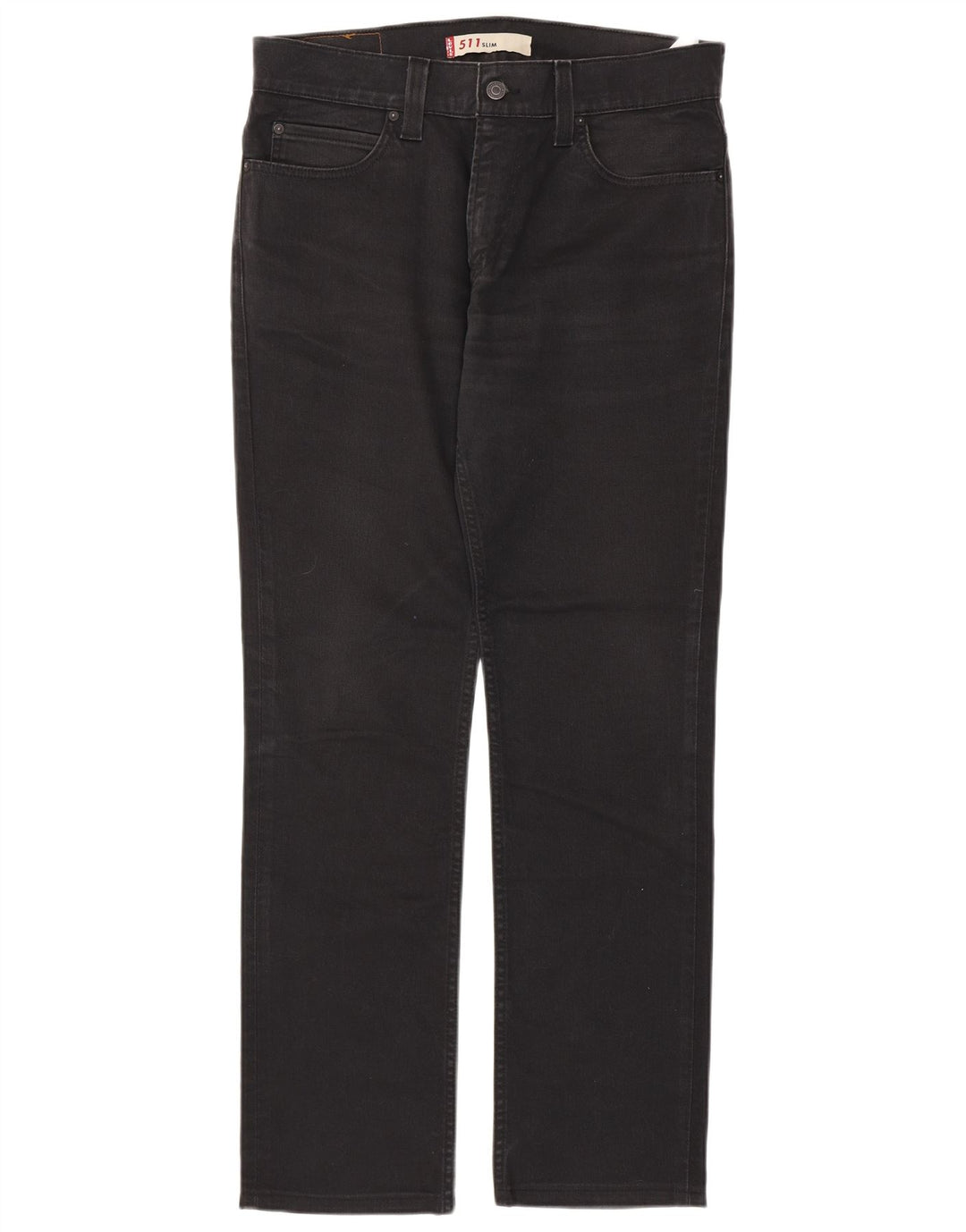 LEVI'S Mens 511 Slim Jeans W36 L34 Black Cotton