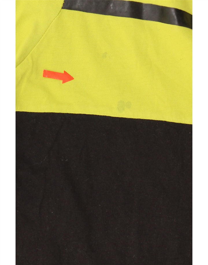 Fila Mens T-Shirt Top Large Yellow Colourblock Cotton