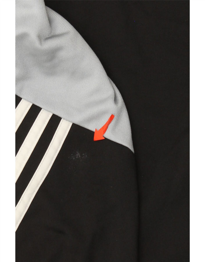 Adidas Mens Tracksuit Top Jacket Small Black Colourblock Polyester