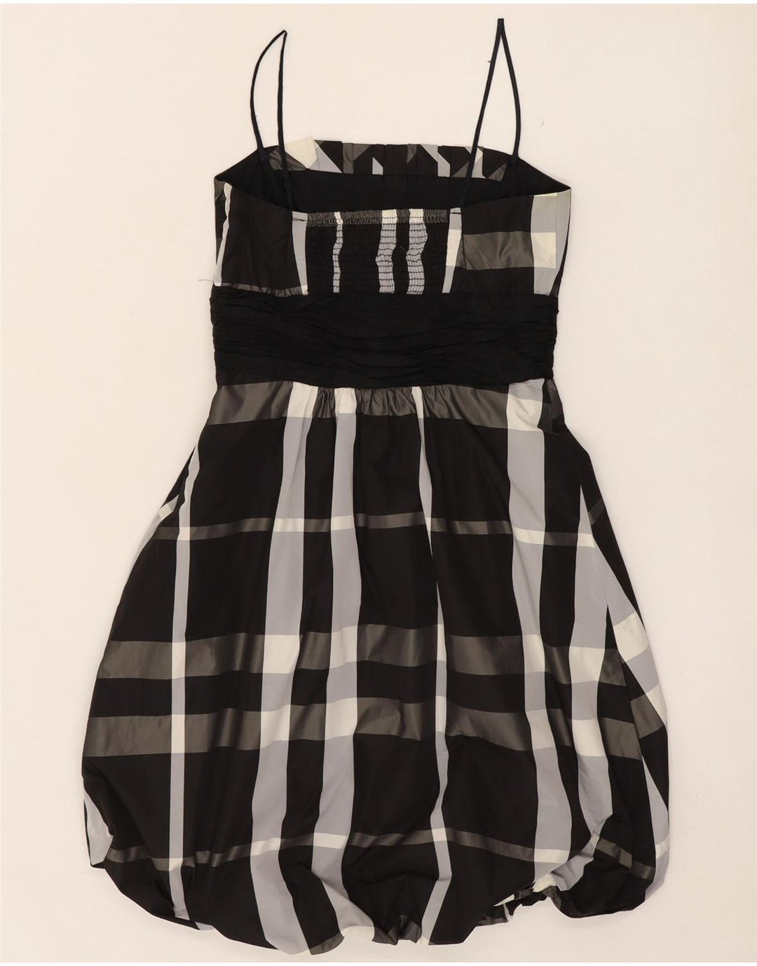 Zara Womens Sleeveless Bubble Dress UK 8 Small Black Check Polyester