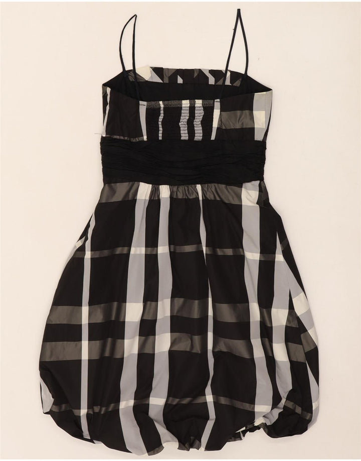 Zara Womens Sleeveless Bubble Dress UK 8 Small Black Check Polyester