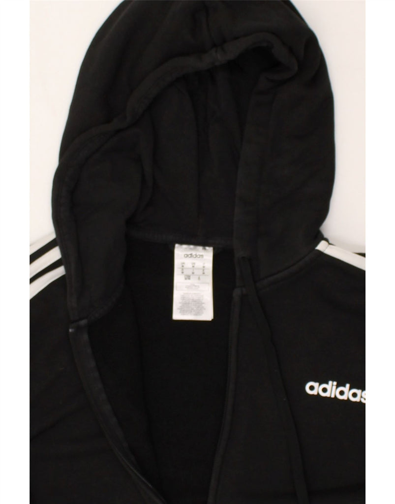 ADIDAS Mens Zip Hoodie Sweater Medium Black Cotton | Vintage Adidas | Thrift | Second-Hand Adidas | Used Clothing | Messina Hembry 