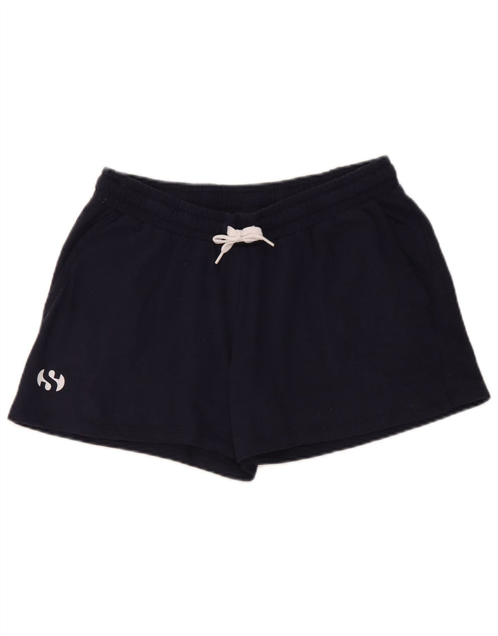 SUPERGA Womens Sport Shorts UK 8 Small  Navy Blue Cotton