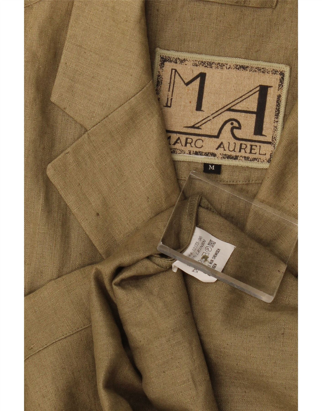 Marc Aurel Womens Oversized 4 Button Blazer Jacket UK 14 Medium Khaki Linen