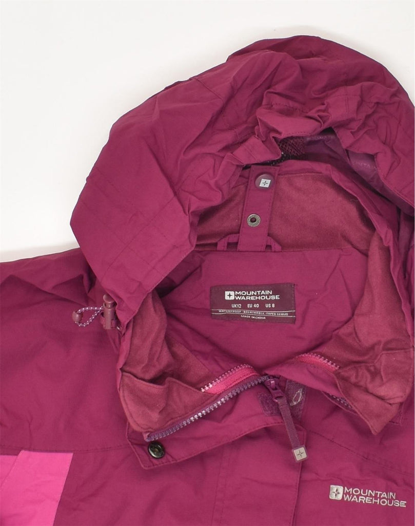 MOUNTAIN WAREHOUSE Womens Hooded Rain Jacket UK 12 Medium Pink Nylon | Vintage Mountain Warehouse | Thrift | Second-Hand Mountain Warehouse | Used Clothing | Messina Hembry 