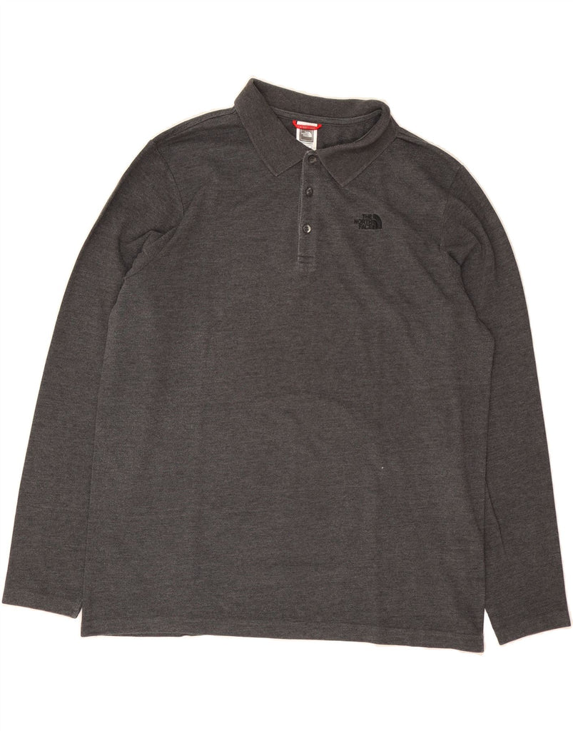 THE NORTH FACE Mens Long Sleeve Polo Shirt XL Grey Cotton Vintage The North Face and Second-Hand The North Face from Messina Hembry 