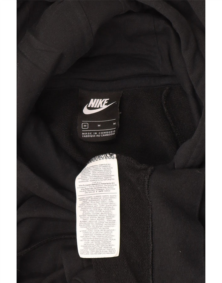 Nike Womens Oversized Hoodie Jumper UK 14 Medium Black Cotton