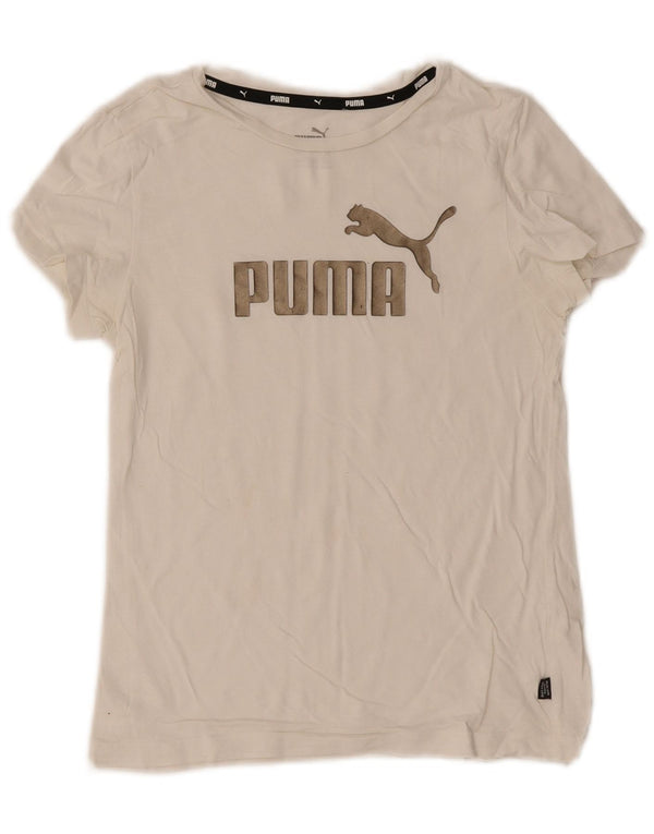 Puma Girls Graphic T-Shirt Top 11-12 Years White