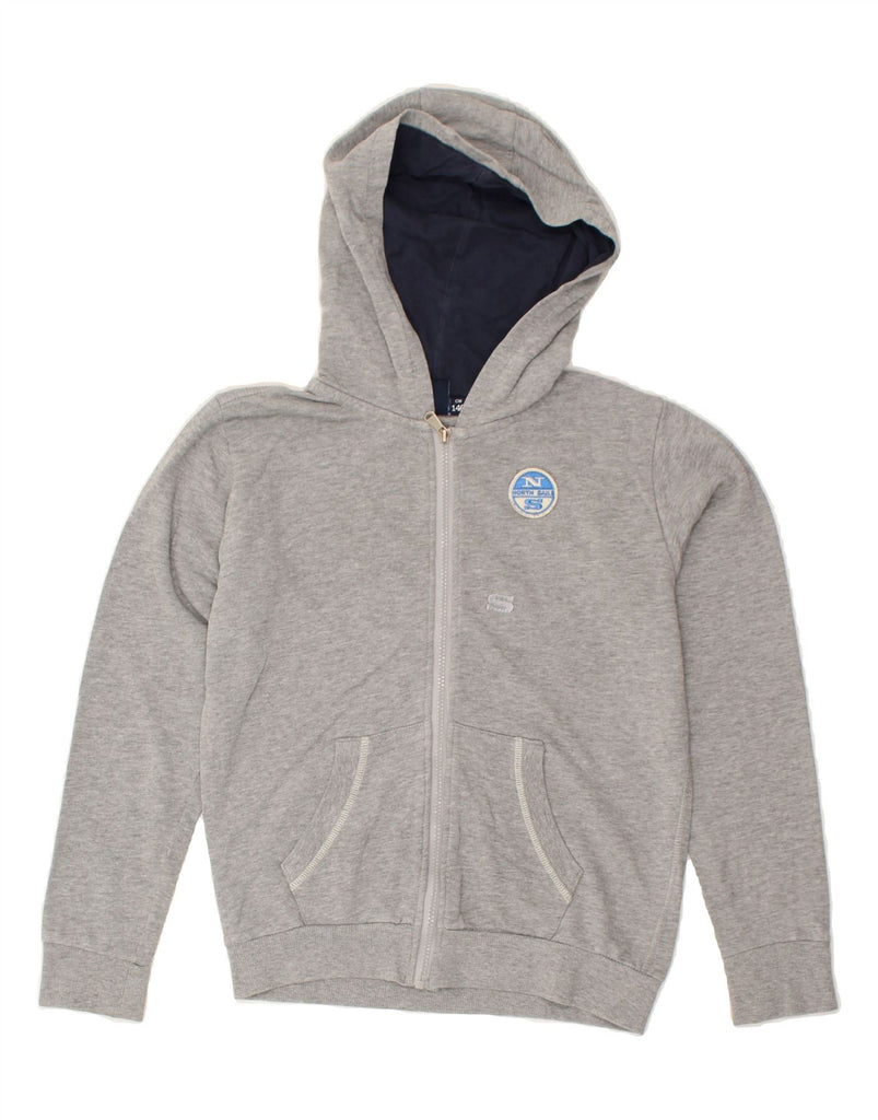 NORTH SAILS Boys Zip Hoodie Sweater 9-10 Years Grey Cotton | Vintage North Sails | Thrift | Second-Hand North Sails | Used Clothing | Messina Hembry 