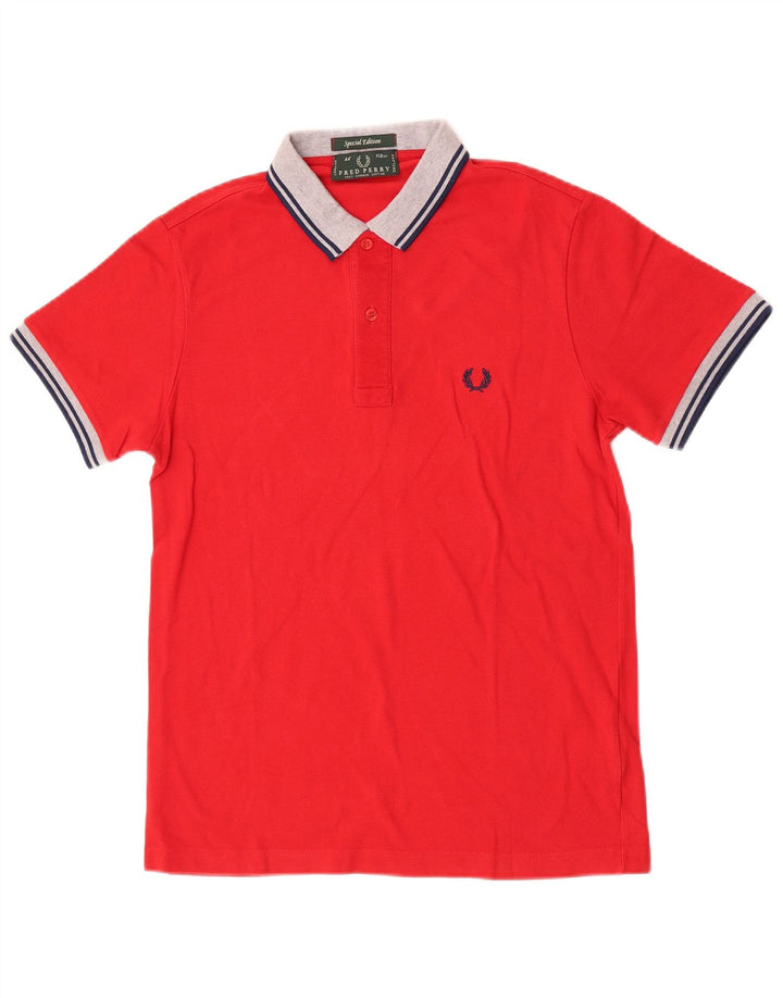 Fred Perry Mens Rugby Polo Shirt Medium Red Cotton