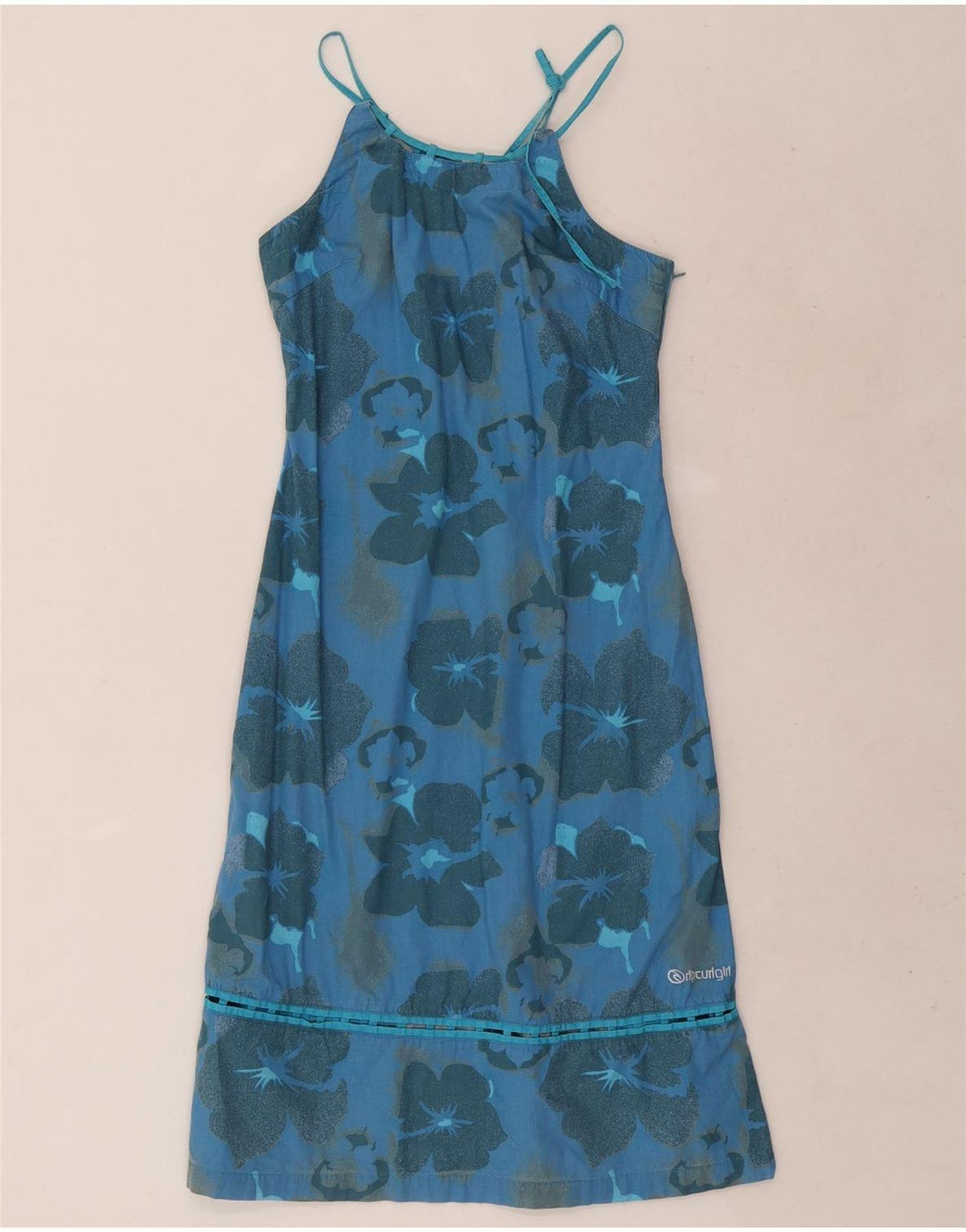 Rip Curl Womens Halter Dress EU 38 Medium Blue Floral Cotton