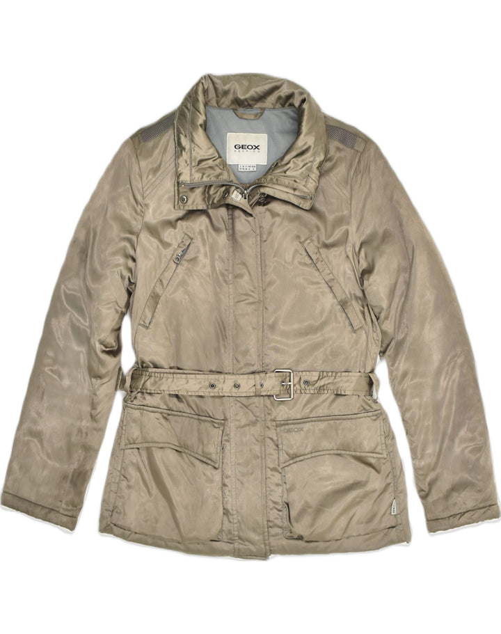 GEOX Womens Belted Windbreaker Jacket UK 8 Small Beige Polyester | Vintage Geox | Thrift | Second-Hand Geox | Used Clothing | Messina Hembry 