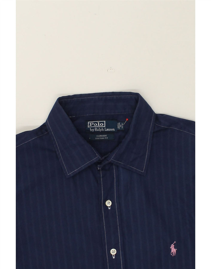 POLO RALPH LAUREN Mens Curham Custom Fit Shirt Size 17 XL Navy Blue | Vintage Polo Ralph Lauren | Thrift | Second-Hand Polo Ralph Lauren | Used Clothing | Messina Hembry 