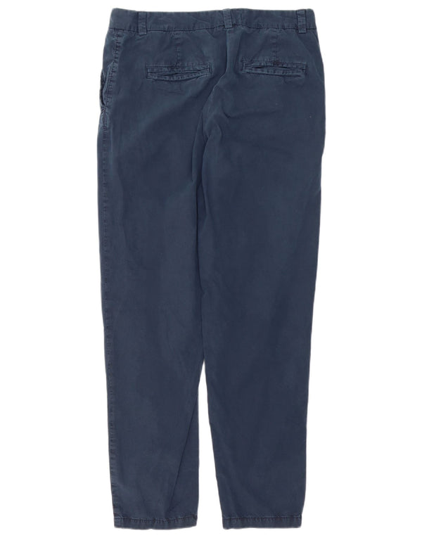Zara Womens Tapered Regular Chino Trousers UK 12 Medium W30 L28 Navy Blue