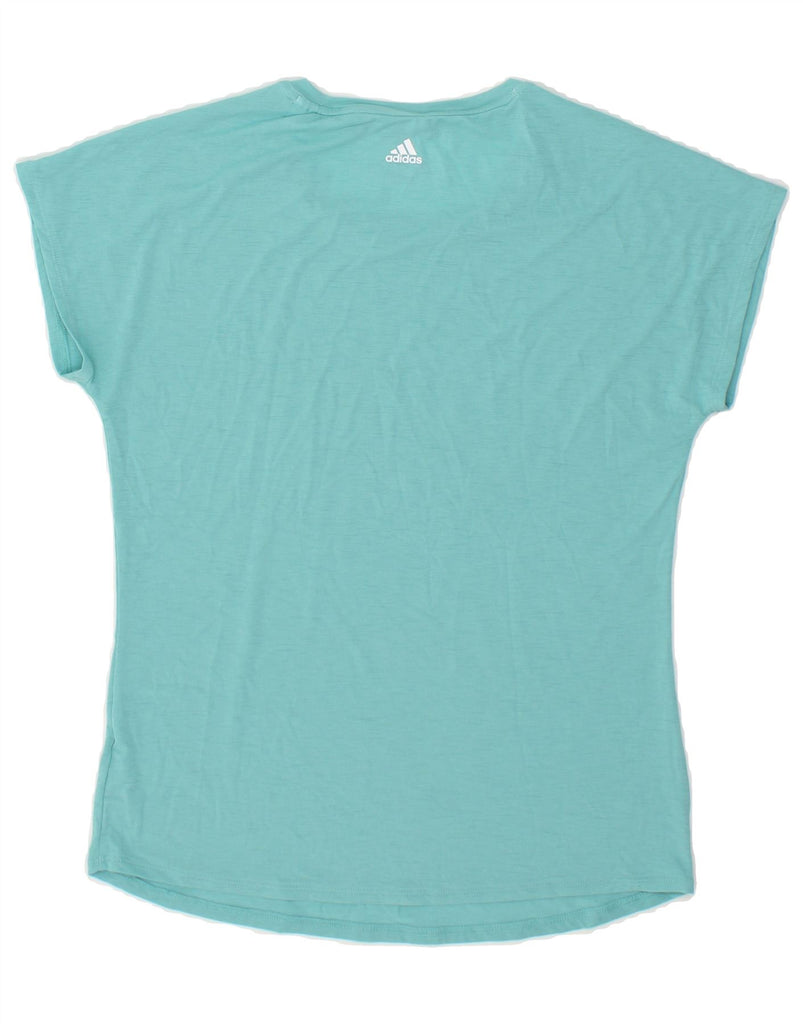 ADIDAS Womens Graphic T-Shirt Top UK 8/10 Small Turquoise Vintage Adidas and Second-Hand Adidas from Messina Hembry 